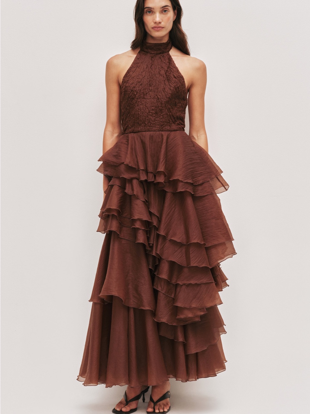 Aje Nwot Fayette Gown - Dark Chocolate